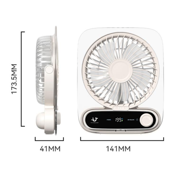 199-Speed Desktop-Wandventilator mit Griff & Licht Integrierte Aromatherapie Baumwolle (Klar Schwarz) | Karnz