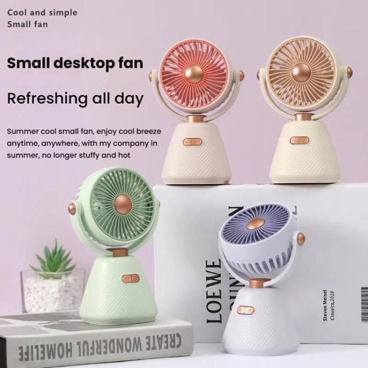 Desktop 100-Geschwindigkeits Mini Studenten Schlafzimmer Ventilator Tragbarer USB Aufladbarer Desktop Kleiner Ventilator (Beige) | Karnz