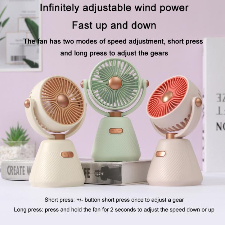 Desktop 100-Geschwindigkeits Mini Studenten Schlafzimmer Ventilator Tragbarer USB Aufladbarer Desktop Kleiner Ventilator (Beige) | Karnz