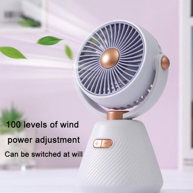 Desktop 100-Geschwindigkeits Mini Studenten Schlafzimmer Ventilator Tragbarer USB Aufladbarer Desktop Kleiner Ventilator (Beige) | Karnz