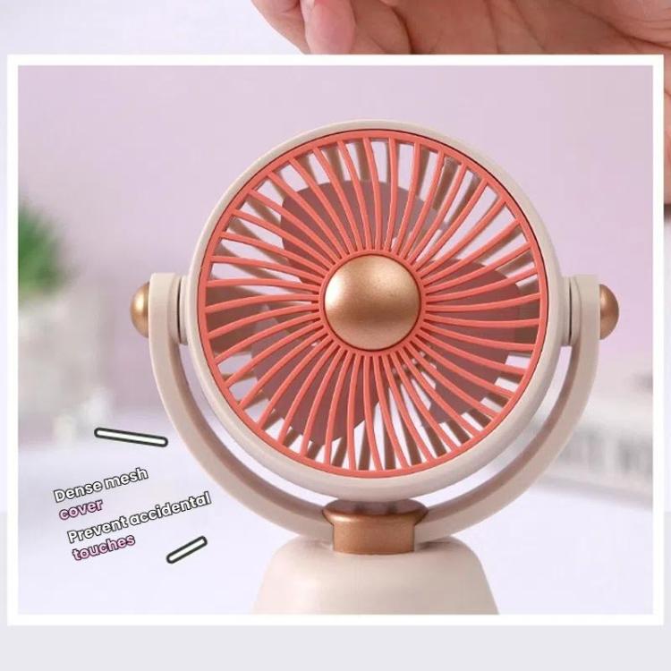 Desktop 100-Geschwindigkeits Mini Studenten Schlafzimmer Ventilator Tragbarer USB Aufladbarer Desktop Kleiner Ventilator (Beige) | Karnz