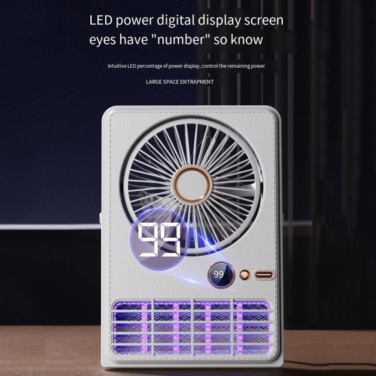 2-in-1 Haushalts-Elektrofan Moskito-Killer-Lampe LED Digital Schreibtischventilator, Farbe: Stecker Schwarz | Karnz