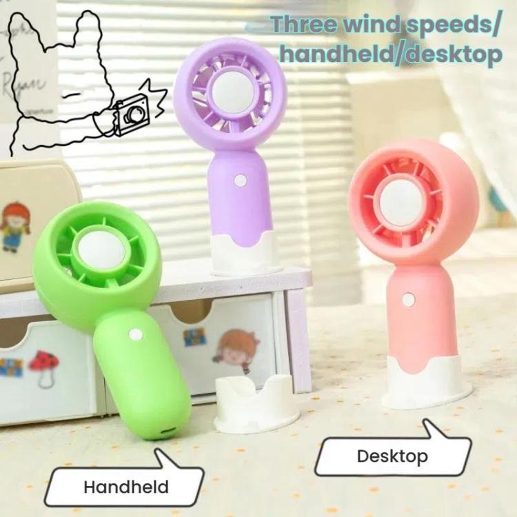 Handheld Wiederaufladbarer Ventilator Outdoor Camping Kühlventilator Mit Handyhalter Basis (Grün) | Karnz