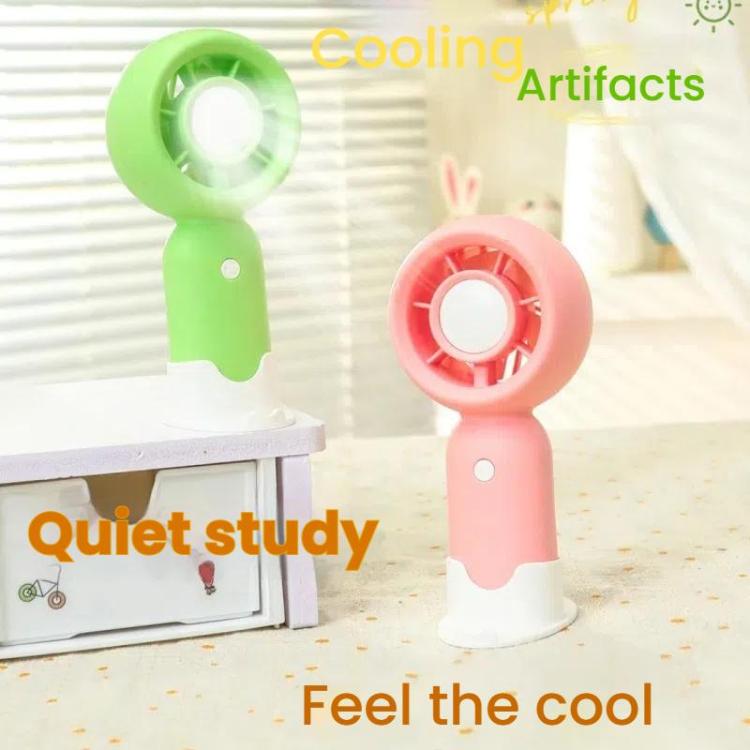 Handheld Wiederaufladbarer Ventilator Outdoor Camping Kühlventilator Mit Handyhalter Basis (Grün) | Karnz