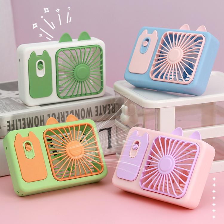 Niedlicher Cartoon-Kitten-Kamera Handheld Großer Wind Wiederaufladbarer Ventilator Mit Ständer Tischventilator (Rosa) | Karnz