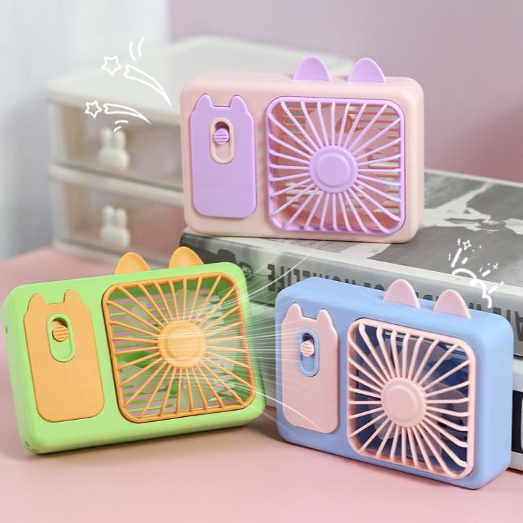 Niedlicher Cartoon-Kitten-Kamera Handheld Großer Wind Wiederaufladbarer Ventilator Mit Ständer Tischventilator (Rosa) | Karnz