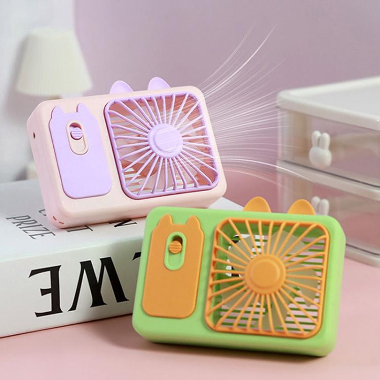 Niedlicher Cartoon-Kitten-Kamera Handheld Großer Wind Wiederaufladbarer Ventilator Mit Ständer Tischventilator (Rosa) | Karnz