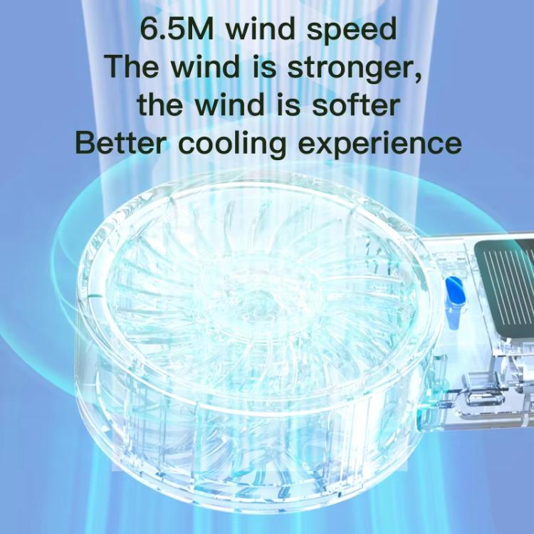 Solarbetriebener Handheld- und Tischventilator mit 5-Geschwindigkeits-Turbo 12 Klingen USB Type-C Schnellladung (Schwarz) | Karnz
