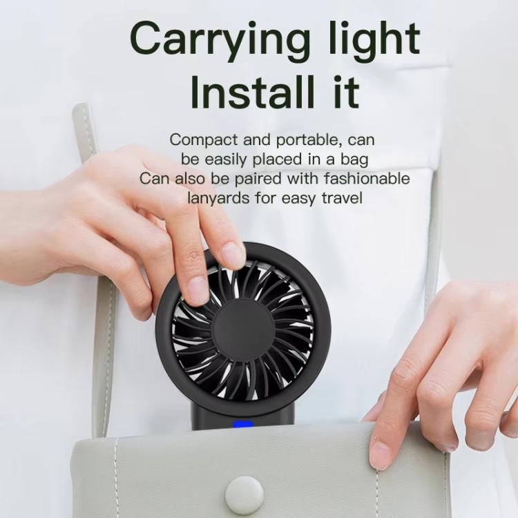 Solarbetriebener Handheld- und Tischventilator mit 5-Geschwindigkeits-Turbo 12 Klingen USB Type-C Schnellladung (Schwarz) | Karnz