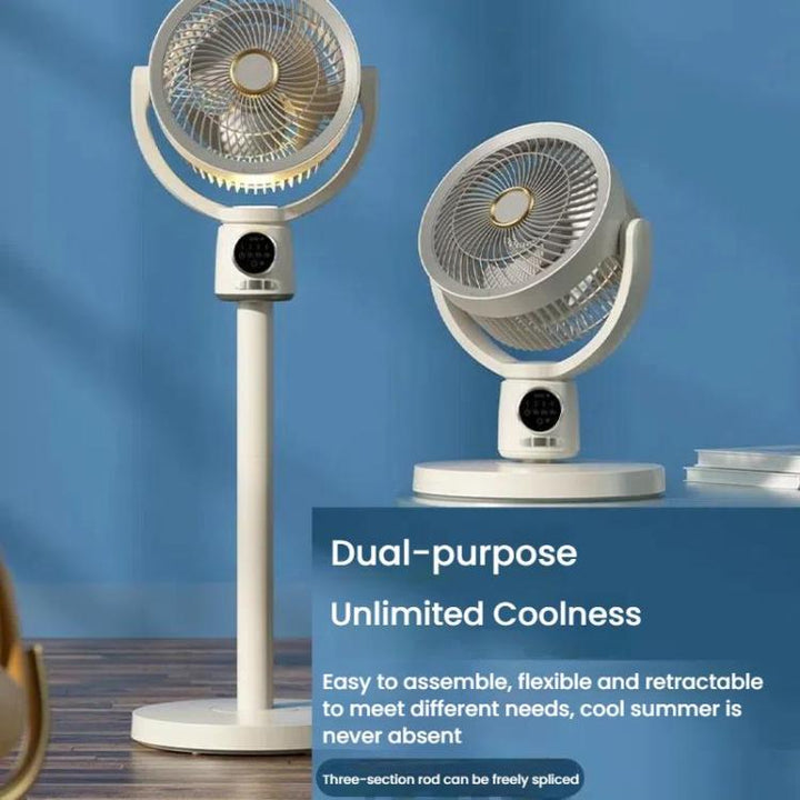Luftzirkulationsventilator Turbo Licht Konvektionsstandventilator mit Fernbedienung Timer Bodenventilator, Stil: Wiederaufladbar | Karnz
