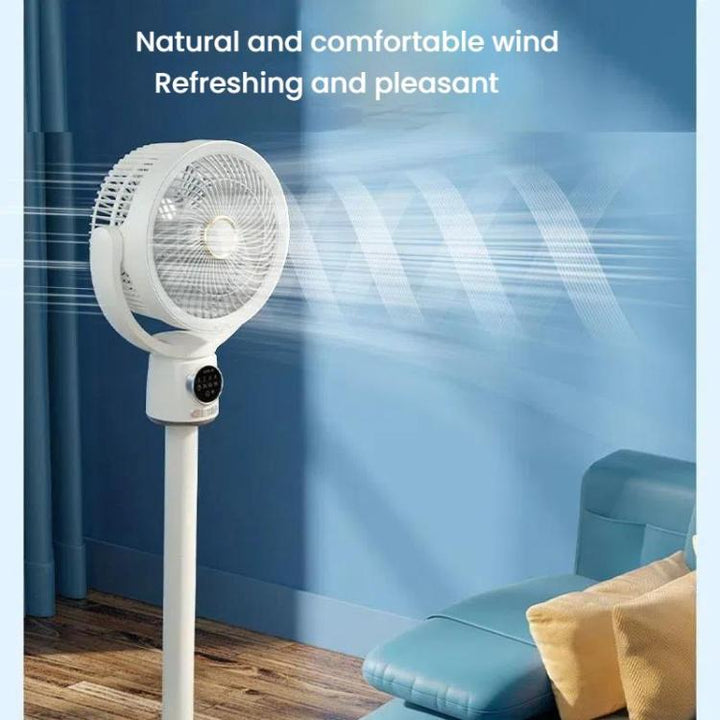 Luftzirkulationsventilator Turbo Licht Konvektionsstandventilator mit Fernbedienung Timer Bodenventilator, Stil: Wiederaufladbar | Karnz