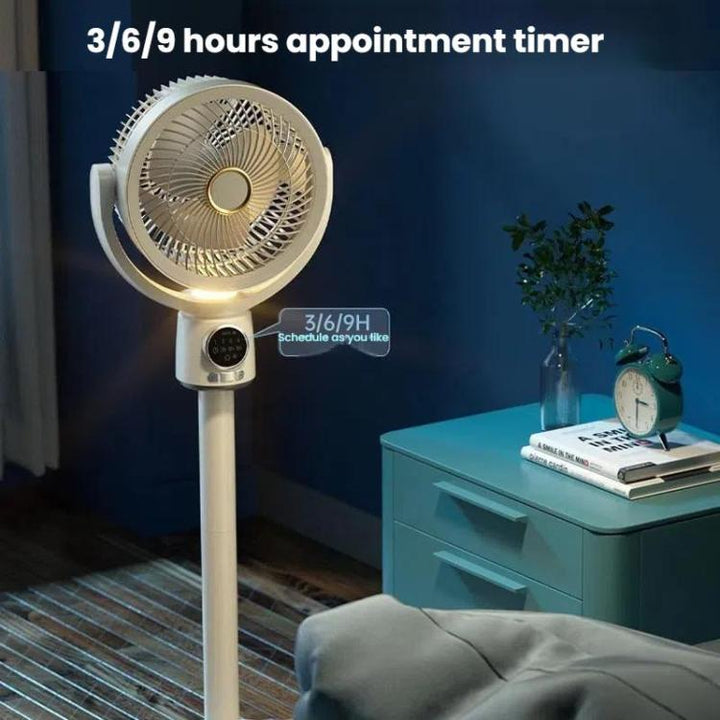 Luftzirkulationsventilator Turbo Licht Konvektionsstandventilator mit Fernbedienung Timer Bodenventilator, Stil: Wiederaufladbar | Karnz