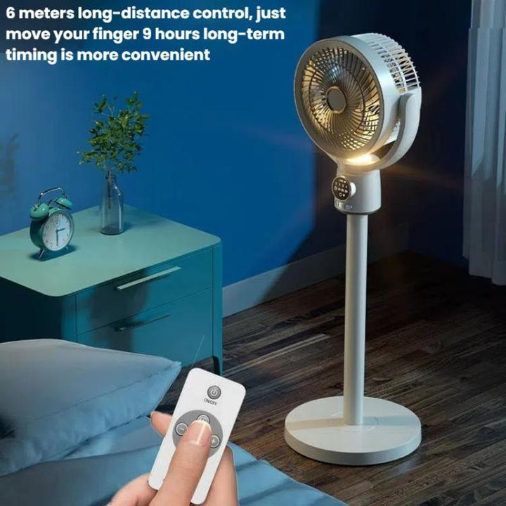 Luftzirkulationsventilator Turbo Licht Konvektionsstandventilator mit Fernbedienung Timer Bodenventilator, Stil: Wiederaufladbar | Karnz