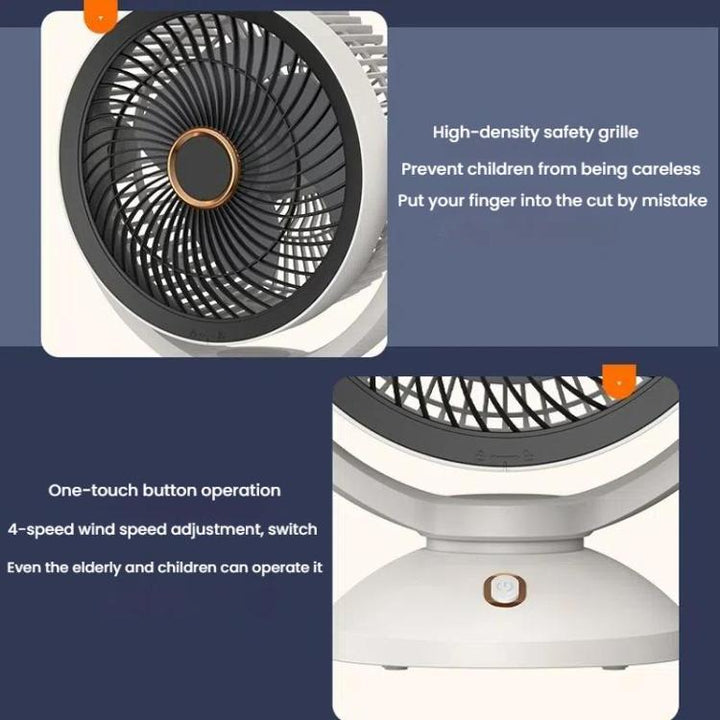 USB Luftzirkulationsventilator Büro Desktop Kleiner Ventilator, Stil: Wiederaufladbar | Karnz