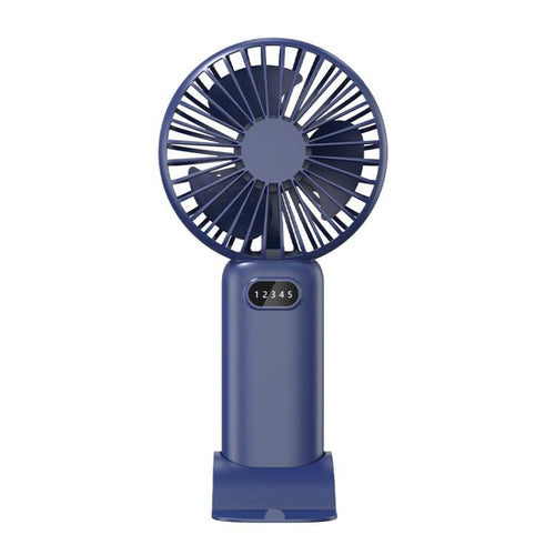 5-Gang Windgeschwindigkeits-Handheld-USB-Lade-Kleiner Ventilator Mit Tischständer (Dunkelblau) | Karnz