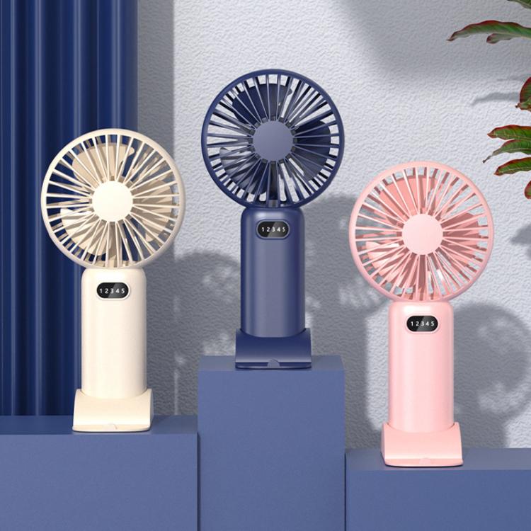 5-Gang Windgeschwindigkeits-Handheld-USB-Lade-Kleiner Ventilator Mit Tischständer (Dunkelblau) | Karnz