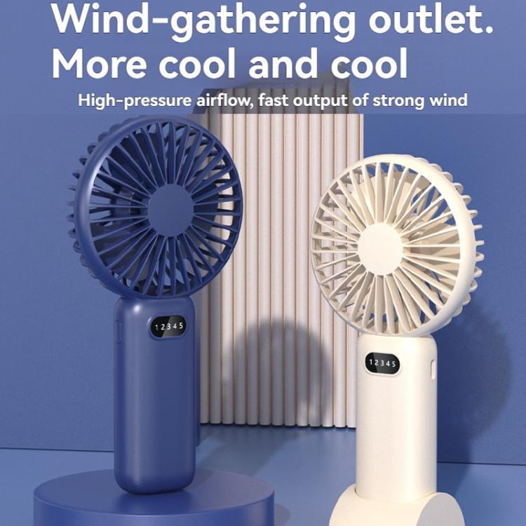 5-Gang Windgeschwindigkeits-Handheld-USB-Lade-Kleiner Ventilator Mit Tischständer (Dunkelblau) | Karnz