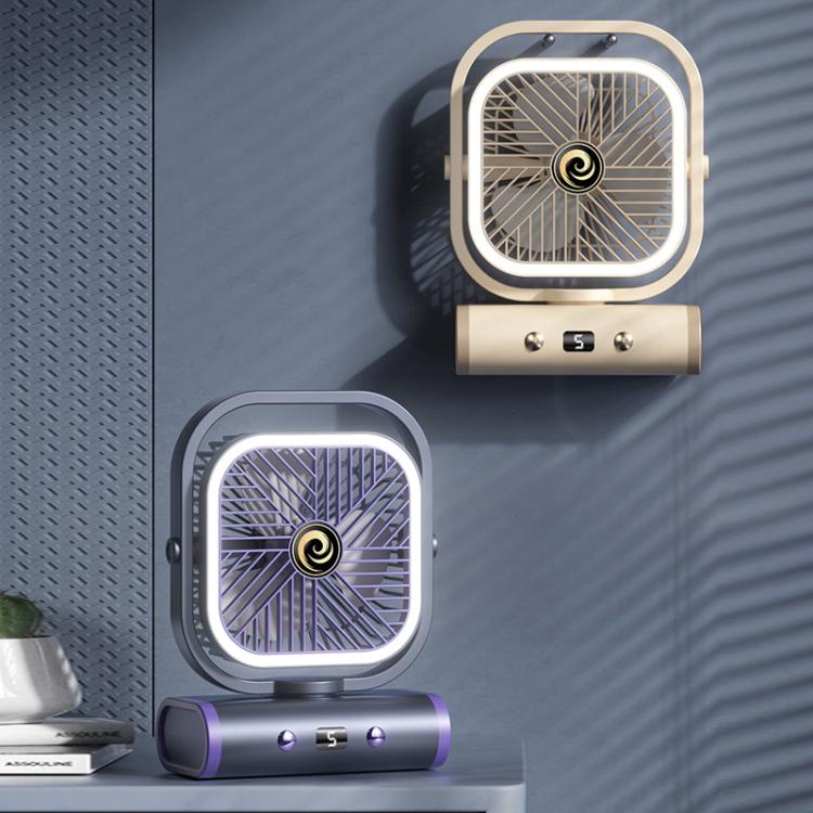 Desktop Mini Büro Stiller USB Wandventilator, Farbe: Grau Wiederaufladbar 1200mAh | Karnz