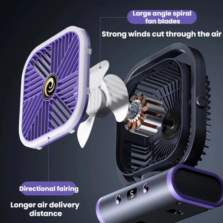 Desktop Mini Büro Stiller USB Wandventilator, Farbe: Grau Wiederaufladbar 1200mAh | Karnz