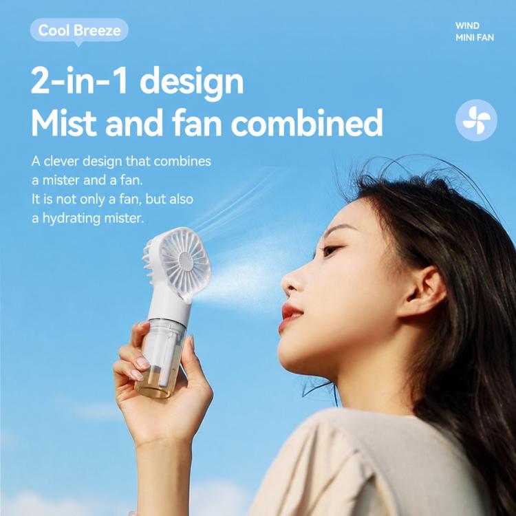 Handheld Misting Fan Tragbarer Wasser Spray Ventilator Typ-C Wiederaufladbarer Mini Persönlicher Gesicht Nebel Ventilator (F3 Weiß) | Karnz