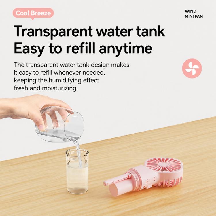 Handheld Misting Fan Tragbarer Wasser Spray Ventilator Typ-C Wiederaufladbarer Mini Persönlicher Gesicht Nebel Ventilator (F3 Weiß) | Karnz