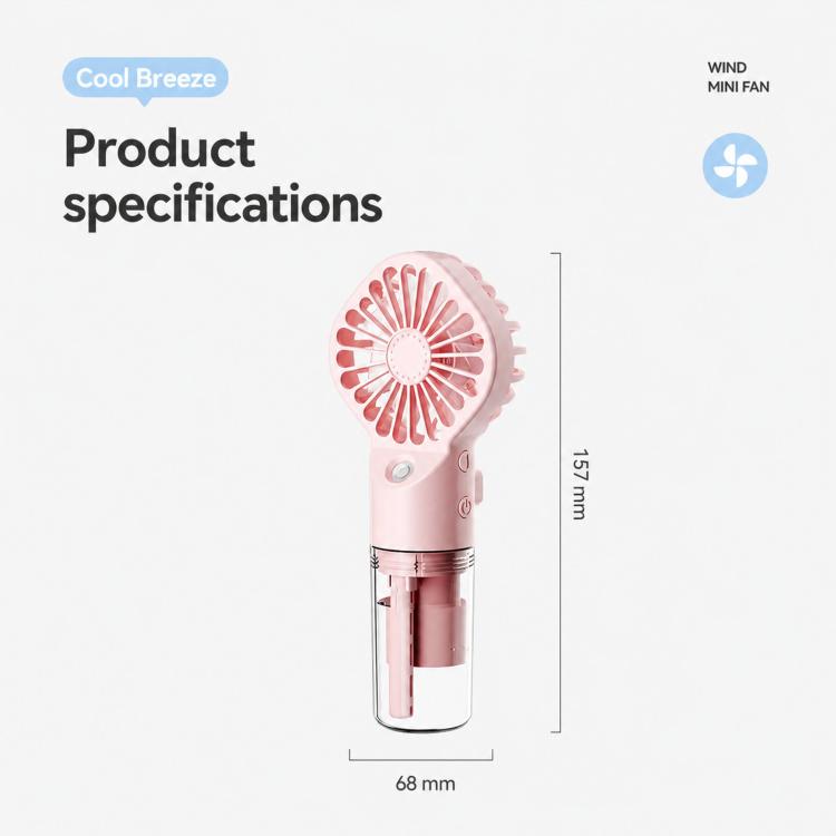 Handheld Misting Fan Tragbarer Wasser Spray Ventilator Typ-C Wiederaufladbarer Mini Persönlicher Gesicht Nebel Ventilator (F3 Weiß) | Karnz