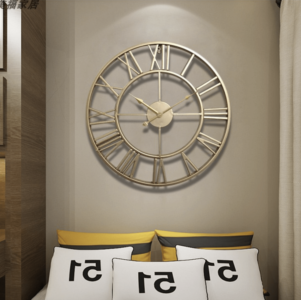 Skelett-Wanduhr aus Schmiedeeisen mit geräuschlosem Uhrwerk