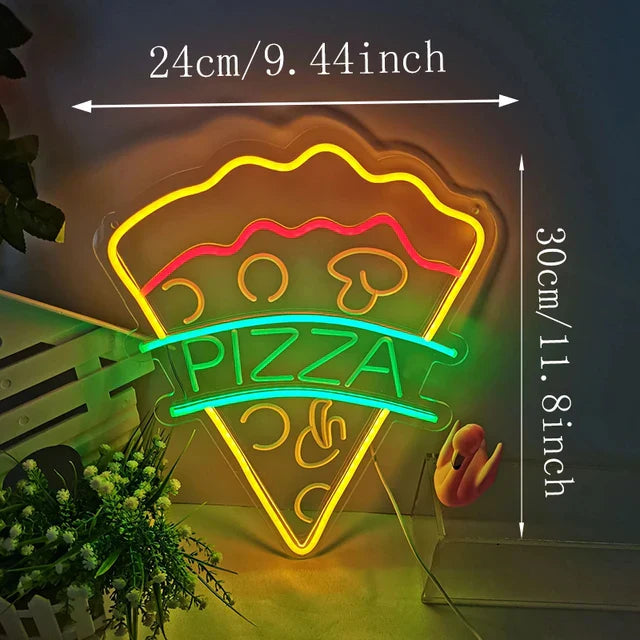 Neon Fast Food Schild – Leuchtendes Tacos Design, LED Nachtlicht für Restaurants und Küchen | Karnz