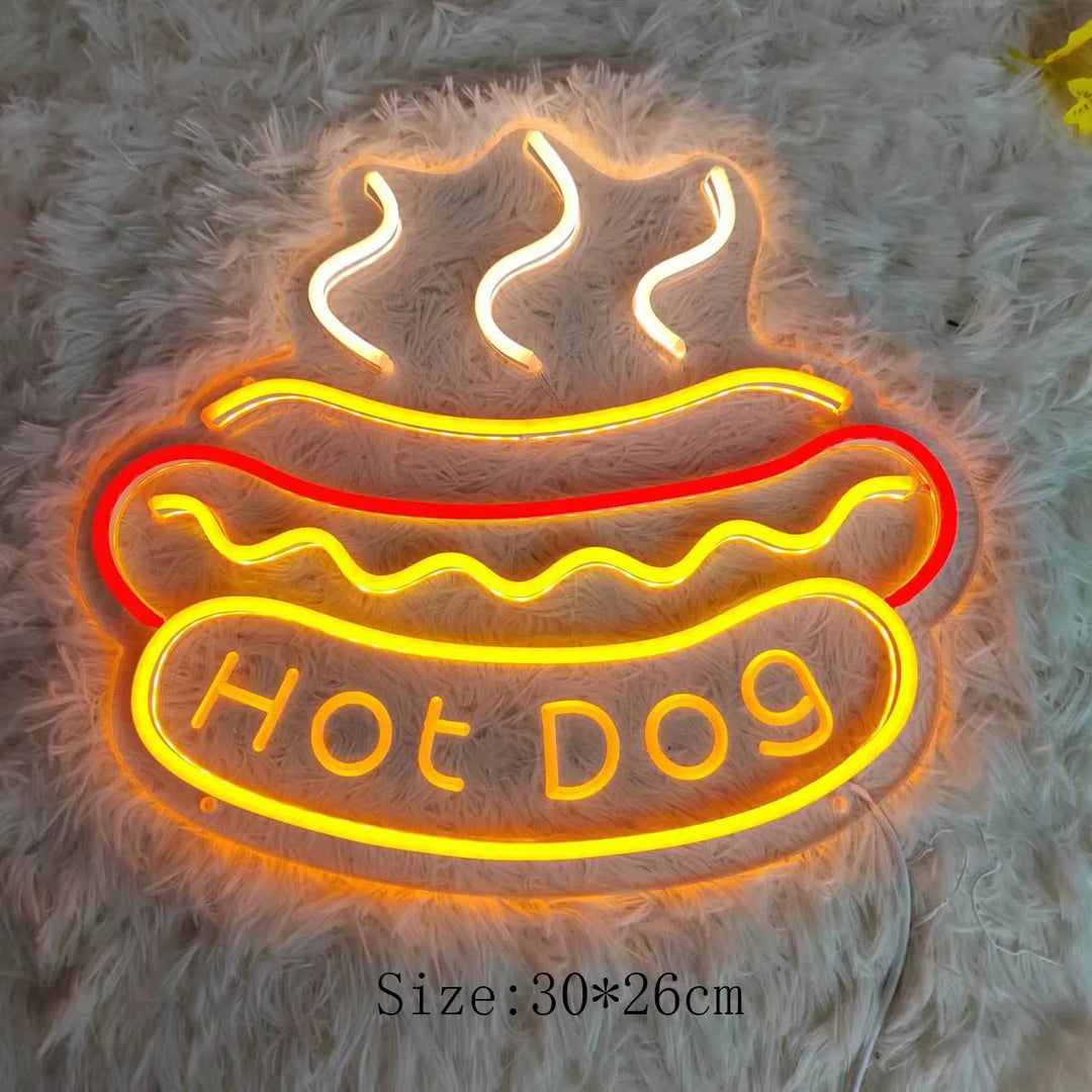 Neon Fast Food Schild – Leuchtendes Tacos Design, LED Nachtlicht für Restaurants und Küchen | Karnz