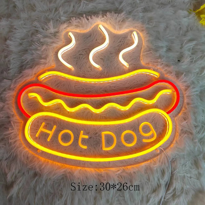 Neon Fast Food Schild – Leuchtendes Tacos Design, LED Nachtlicht für Restaurants und Küchen | Karnz