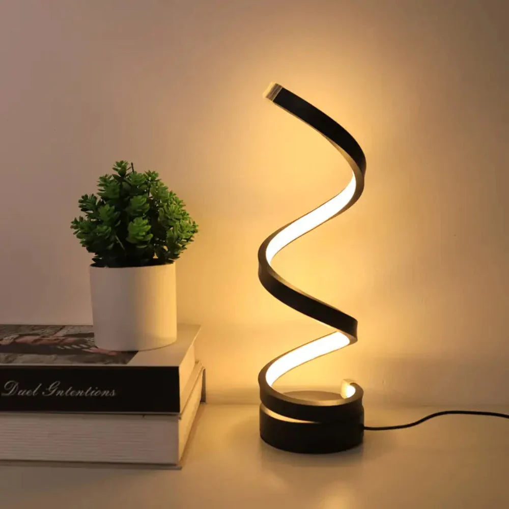 SpiralLight LED Tischlampe mit dimmbarem Licht und Touch-Steuerung | Karnz