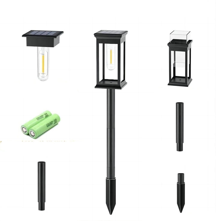 Solarbetriebene Gartenleuchte für Außenbereich - Moderne LED-Wegeleuchte für Beleuchtung von Wegen, Terrasse und Garten | Karnz