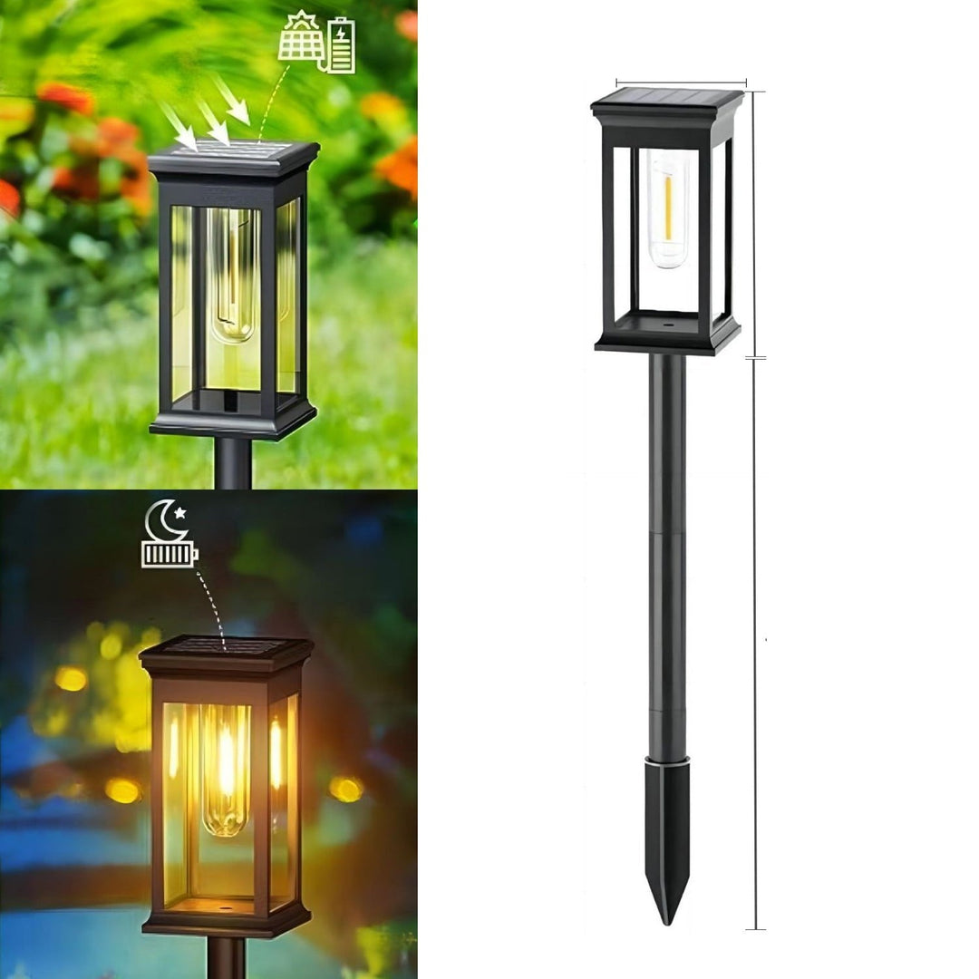 Solarbetriebene Gartenleuchte für Außenbereich - Moderne LED-Wegeleuchte für Beleuchtung von Wegen, Terrasse und Garten | Karnz