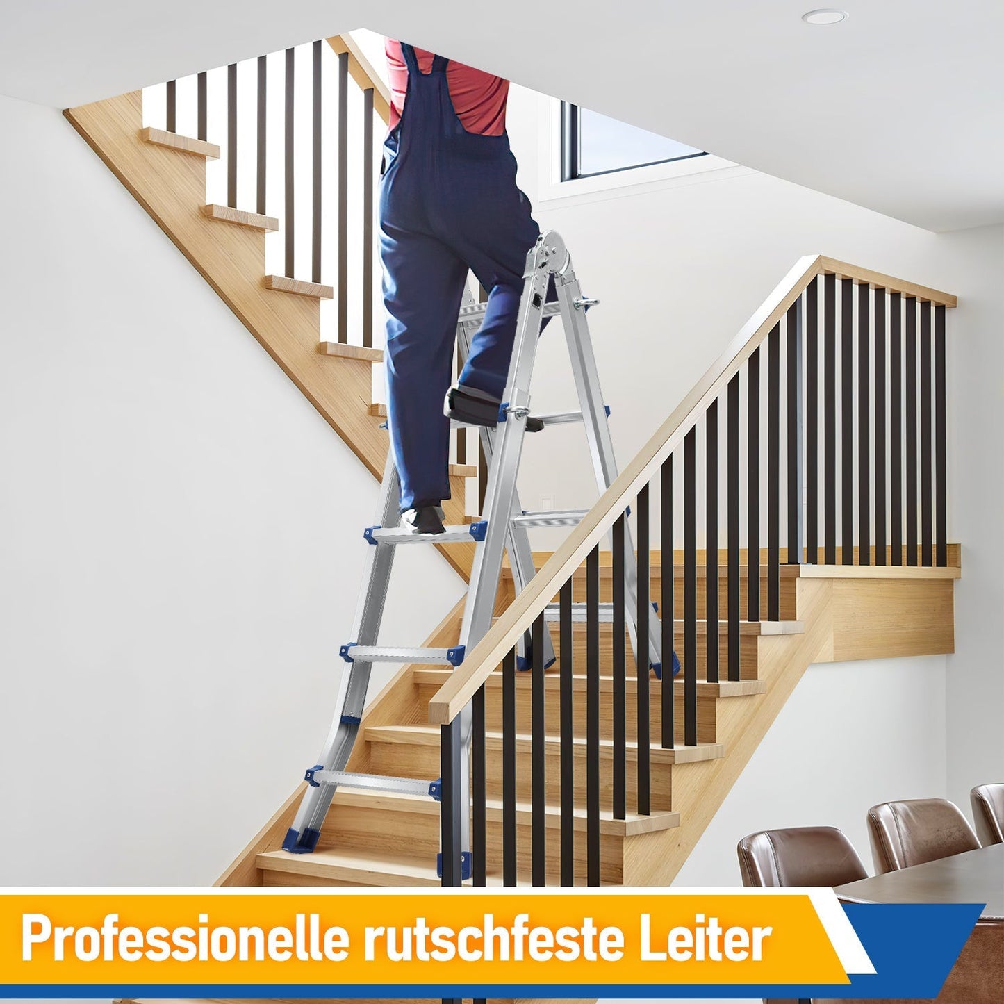 Teleskopleiter Multifunktionsleiter 3 in 1 Aluleiter | Karnz