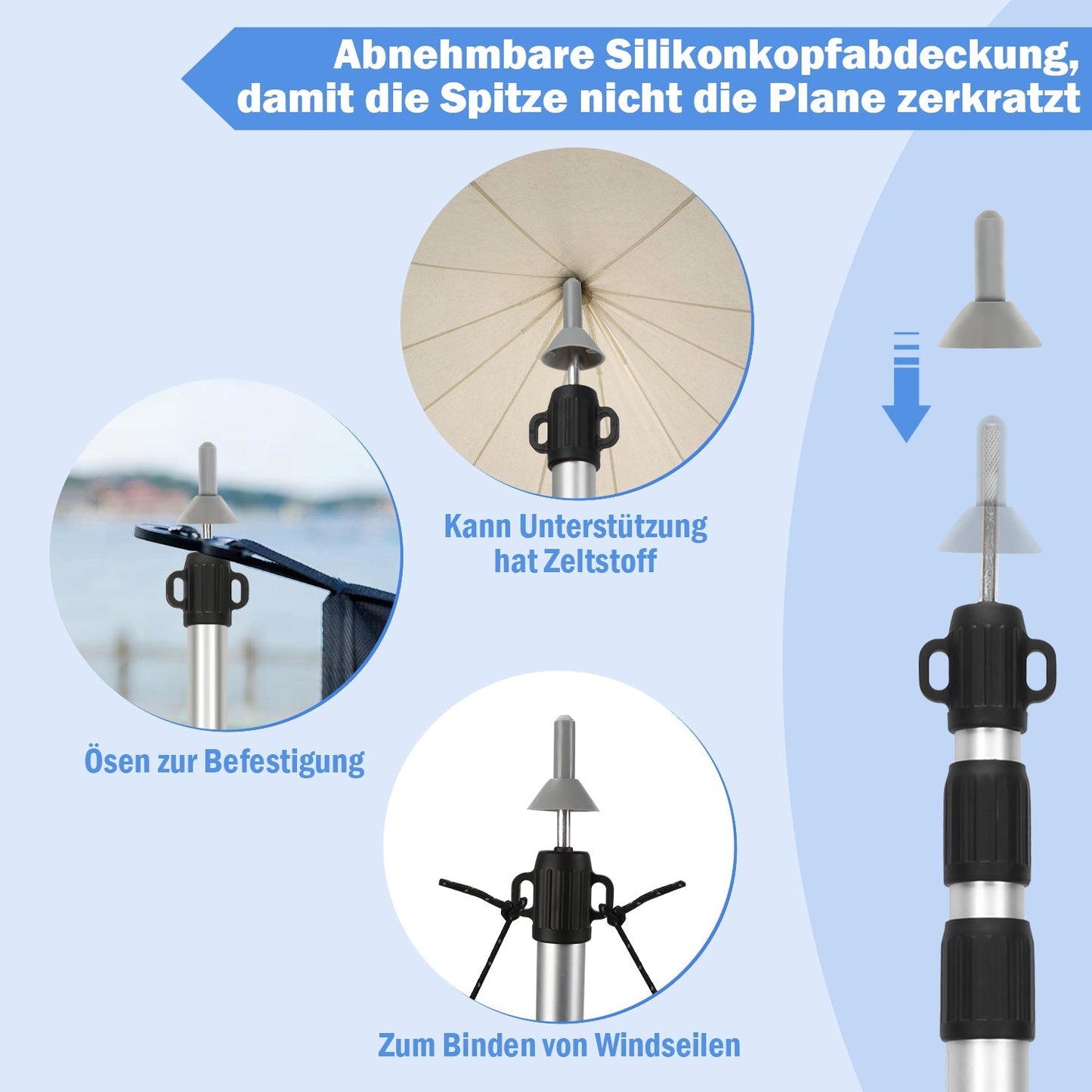 Teleskopstange für Zelte Verstellbare Aluminium | Karnz