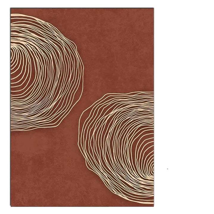 Terracotta Contours Abstract Minimalistische Ästhetik Wandkunst Fine Art Leinwanddrucke für modernes Apartment Wohnraum Foyer Home Office Dekor