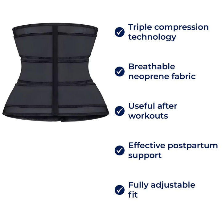 ThermoCore | Taillentrainer Gürtel – Dreifache Kompression – Atmungsaktives Neoprenmaterial – Nach dem Training & Nach der Geburt Verwendung Karnz