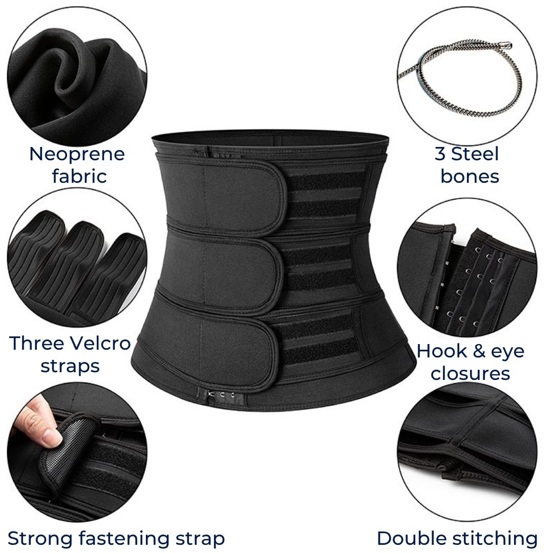 ThermoCore | Taillentrainer Gürtel – Dreifache Kompression – Atmungsaktives Neoprenmaterial – Nach dem Training & Nach der Geburt Verwendung Karnz