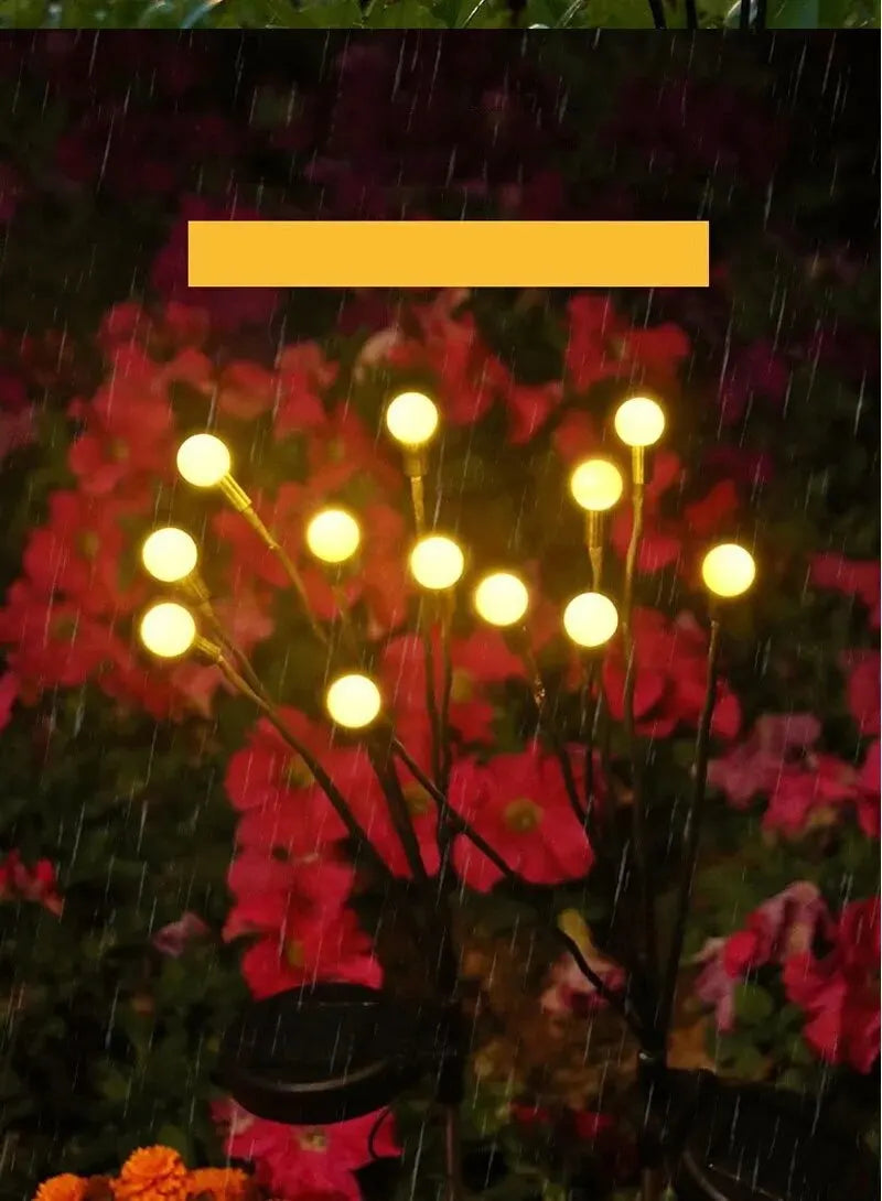 Solarbetriebene Glühwürmchen Gartenleuchte - Dreiköpfige LED Lampe für Außen | Karnz