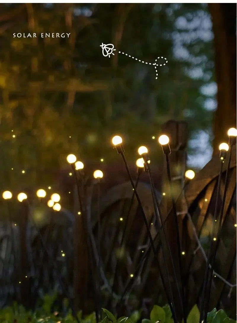 Solarbetriebene Glühwürmchen Gartenleuchte - Dreiköpfige LED Lampe für Außen | Karnz