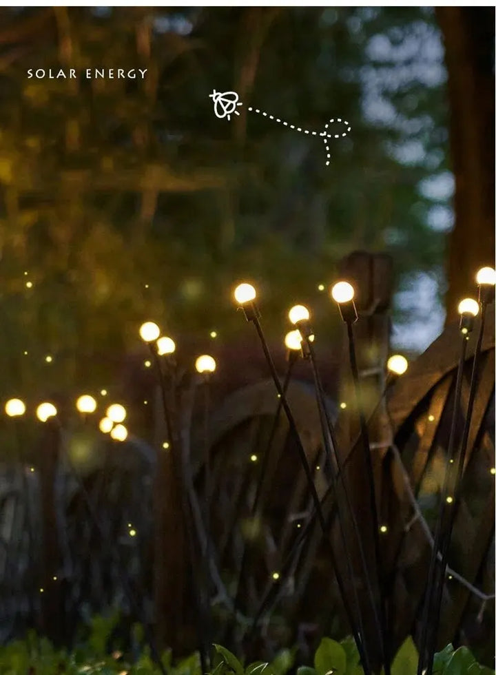 Solarbetriebene Glühwürmchen Gartenleuchte - Dreiköpfige LED Lampe für Außen | Karnz