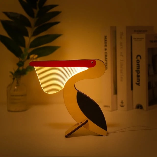 Tiere Led Nachtlicht Holz Acryl Tisch Usb Lichter
