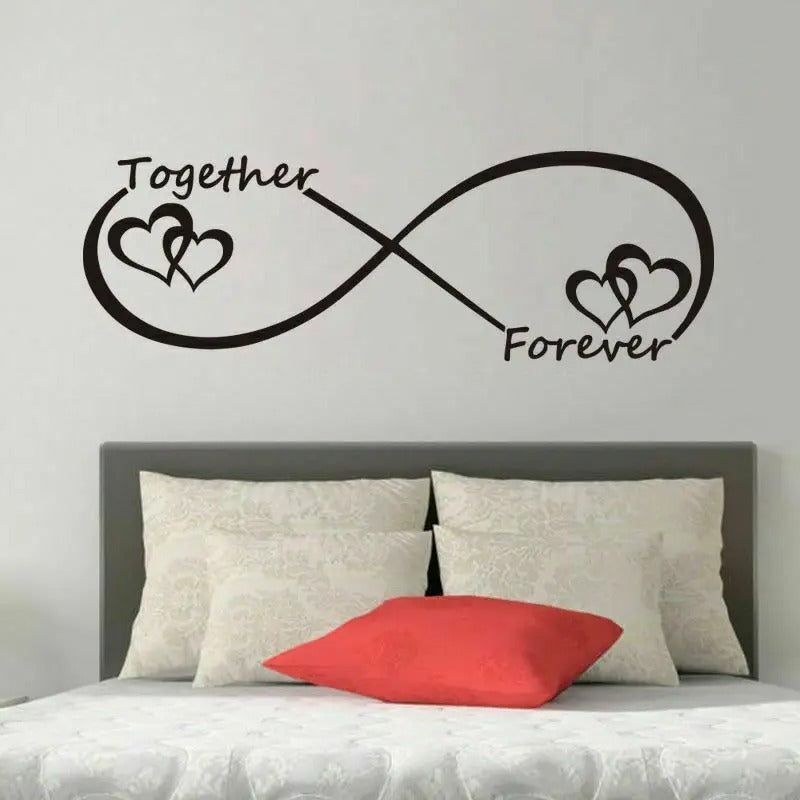 Zusammen Für Immer Unendlichkeit Liebe Herz Wandaufkleber Für Schlafzimmer Abnehmbar Abziehen und Aufkleben Vinyl Wandtattoo Für Kreative DIY Wohnkultur | Karnz