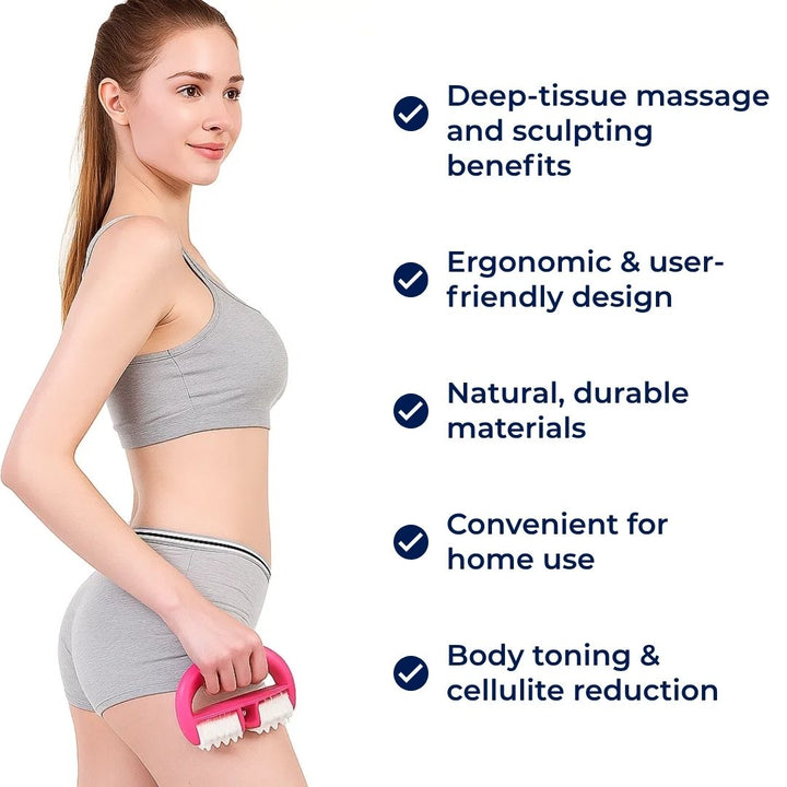 ToneWood | Massageroller gegen Cellulite – Tiefengewebeskulptur – Naturholz – Körperstraffung zu Hause Karnz