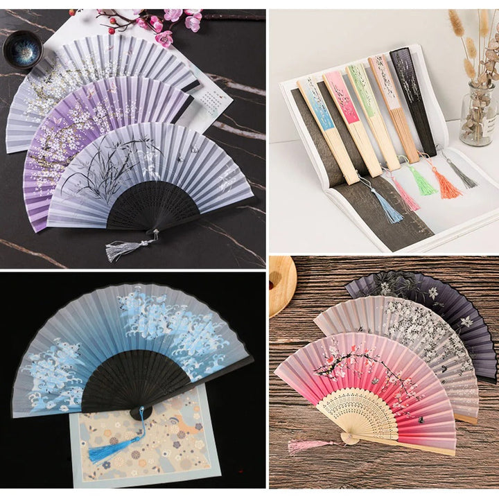 Traditioneller japanischer Stil Blumiger Handfächer | Karnz