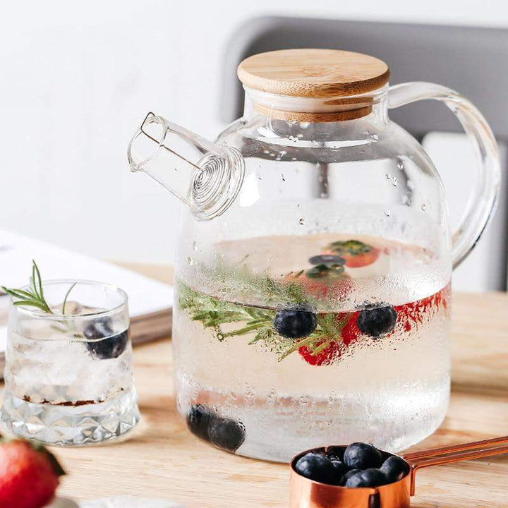 Transparentes Borosilikatglas Teekanne Karnz