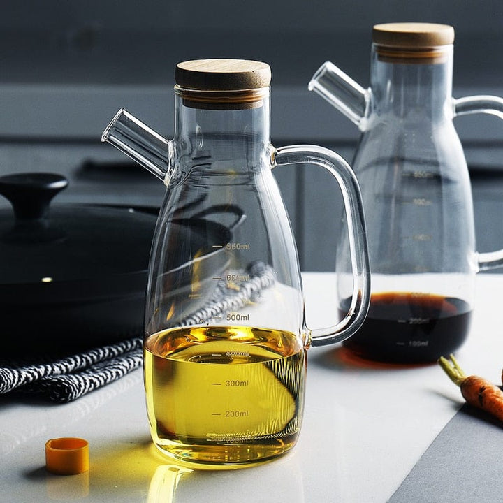 Transparentes Glasölflasche mit Griff Karnz