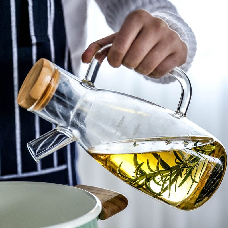 Transparentes Glasölflasche mit Griff Karnz