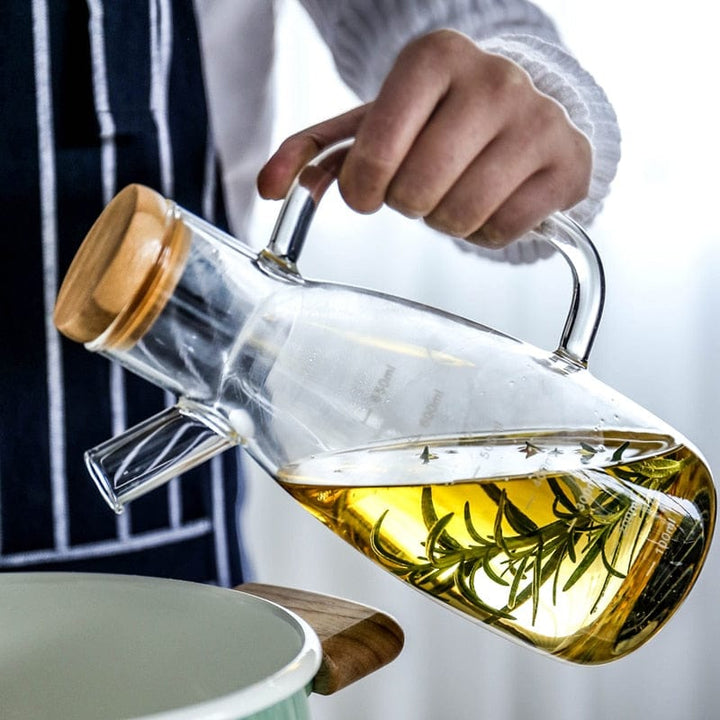Transparentes Glasölflasche mit Griff Karnz