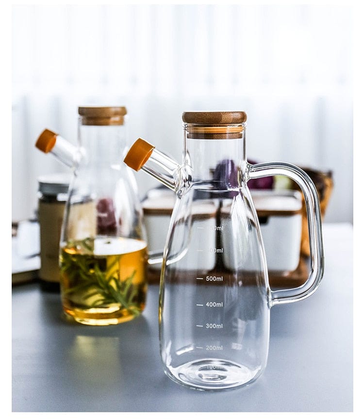 Transparentes Glasölflasche mit Griff | Karnz